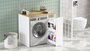 Hanah Home Sa1-Wk Armario de Baño, 93.5cm Ancho, 88.3cm Alto, 60cm Fondo, Nogal y Blanco, Tablero de Partículas Melamina